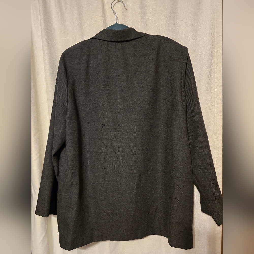 Vintage 90's Gray Blazer with Notched Lapels - Picture 6 of 8